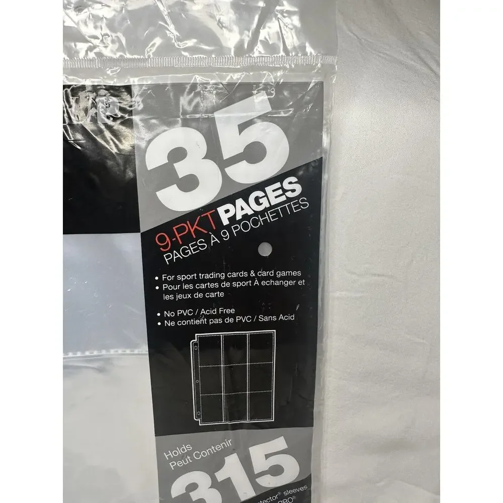 New 35 Pages Ultra PRO 9-Pocket Trading Card Binder Pages Holds 315 cards